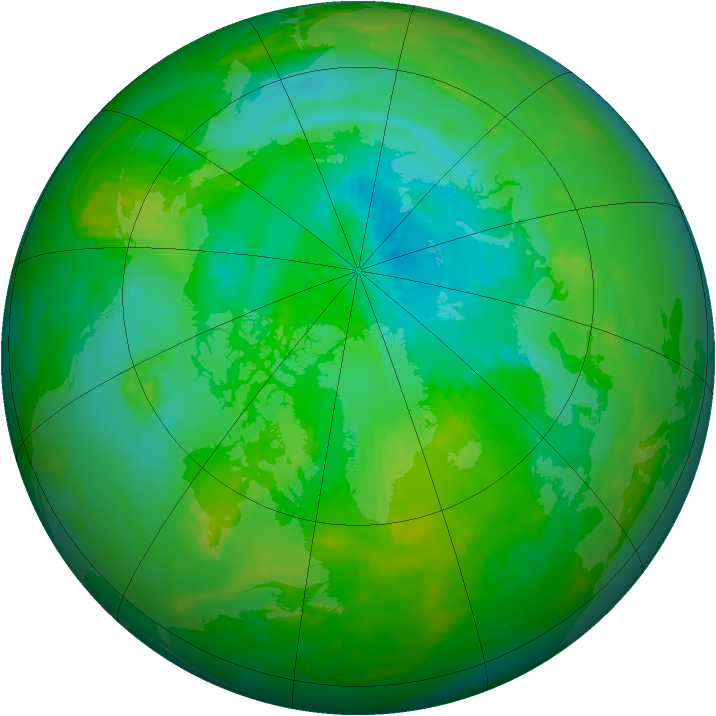 Arctic ozone map for 12 August 1981